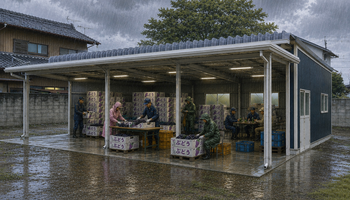 【農家必見】梅雨時期の雨の日に相談！最強カクイチ鉄骨倉庫の魅力