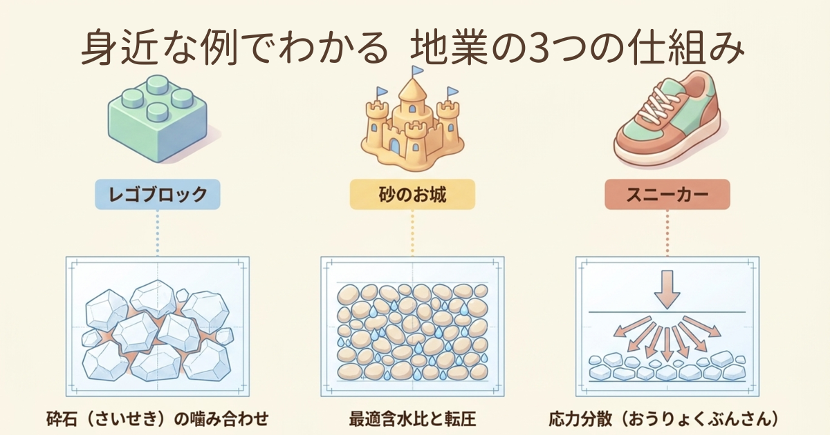 工事工程 ４ 地業工事　なぜスニーカーは歩きやすいの？建物も同じです