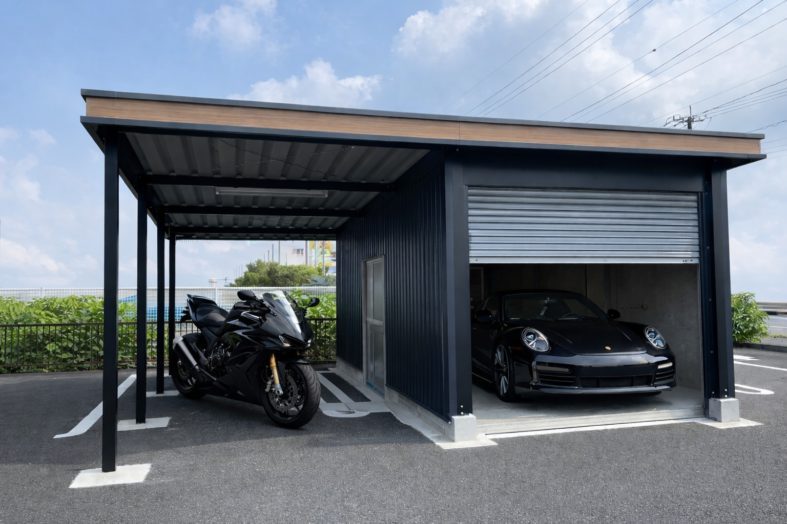 カクイチの新製品ガレージ「カリビアンT」の積雪仕様モデルで山形の雪や湿気に耐える頑丈な外観