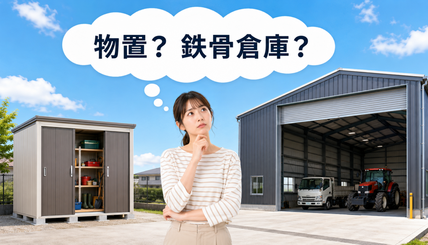 物置と鉄骨倉庫の違いは？失敗しないサイズ選定のコツ3選