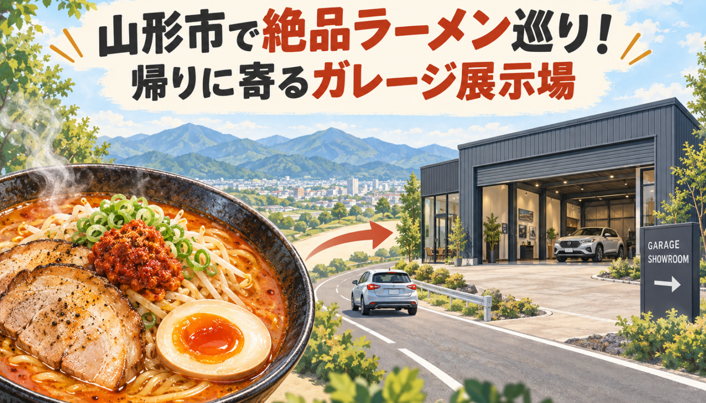 山形市で絶品ラーメン巡り！帰りに寄るガレージ展示場