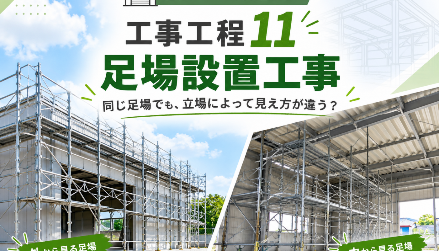 工事工程 11 足場設置工事 同じ足場でも、立場によって見え方が違う？