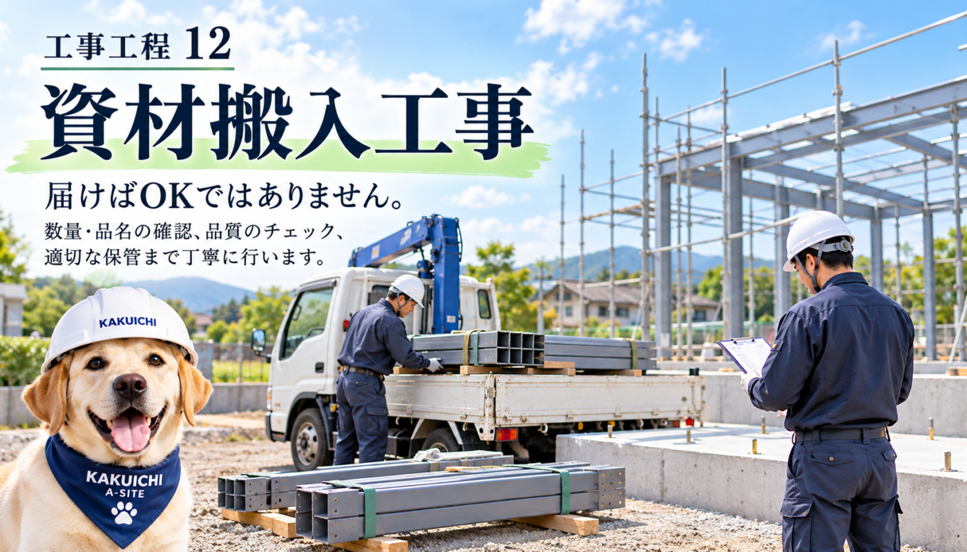 工事工程 12 資材搬入工事 資材は届けばOK？建てる前に確認すること