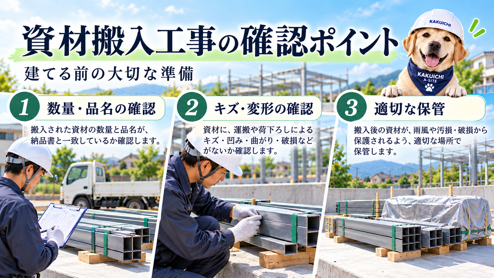 工事工程 12 資材搬入工事 資材は届けばOK？建てる前に確認すること