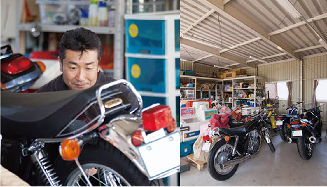 広スペースハウスにしてから、娘と二人、バイクを整備する機会が増えて楽しそうです